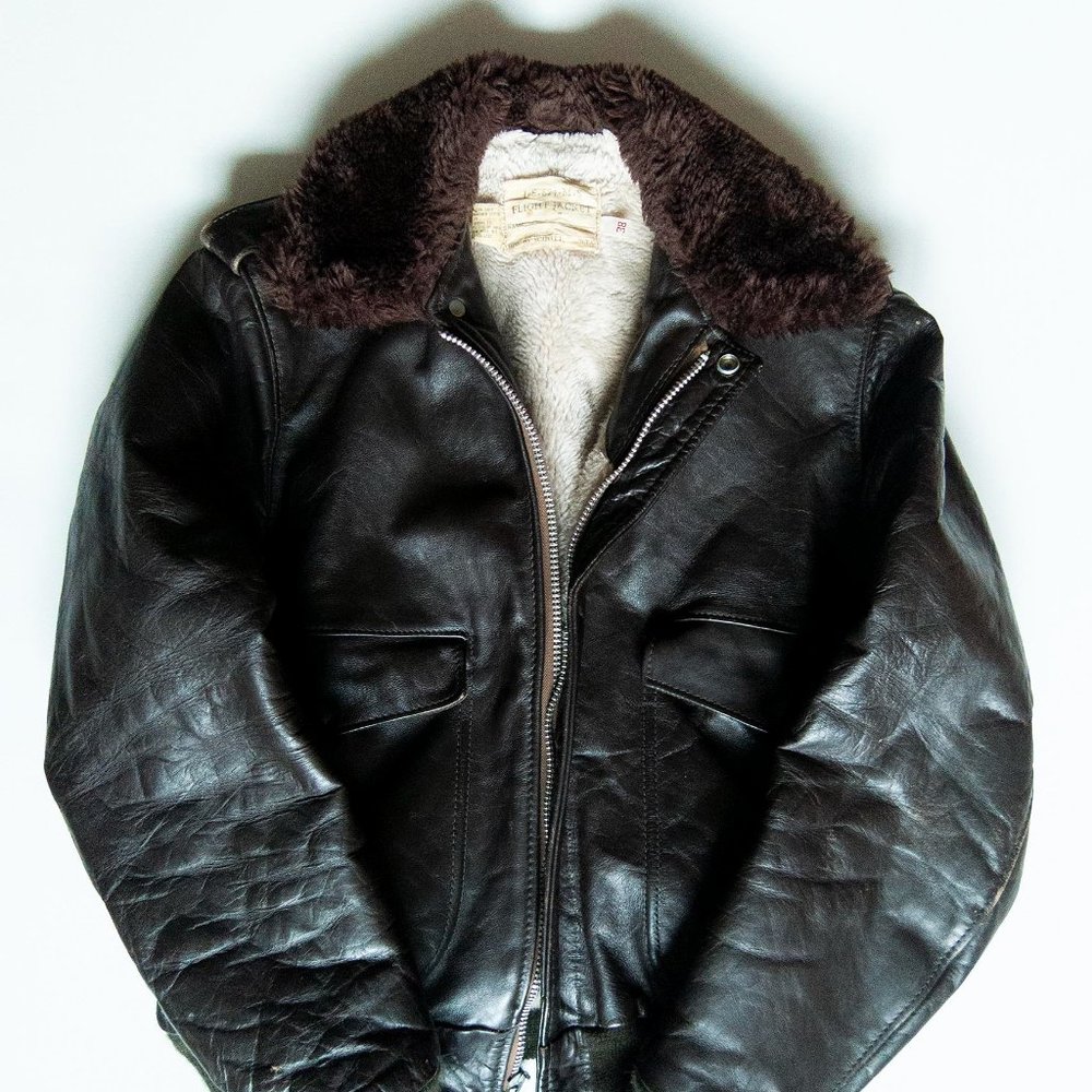 Schott NYC I-S 674 M-S Flight Leather Jacket Size 38